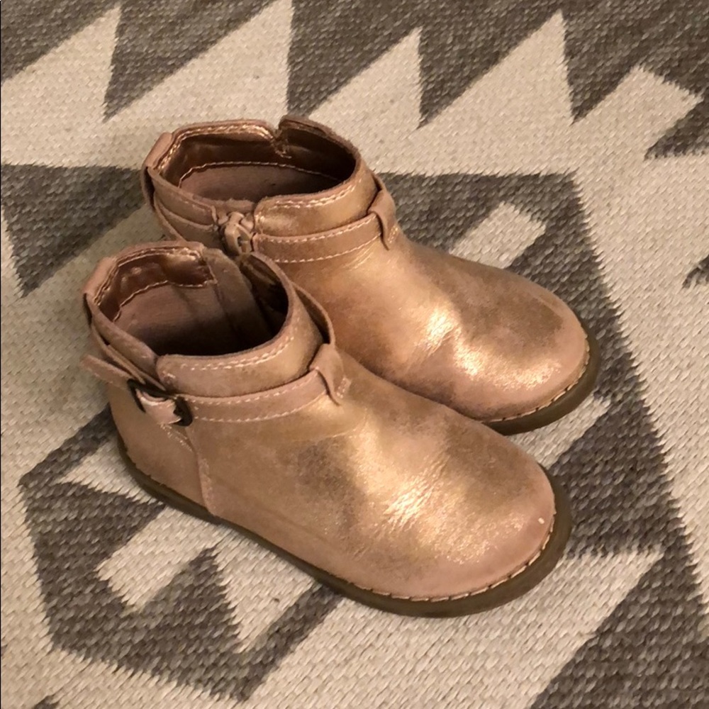 Rose gold ankle boots